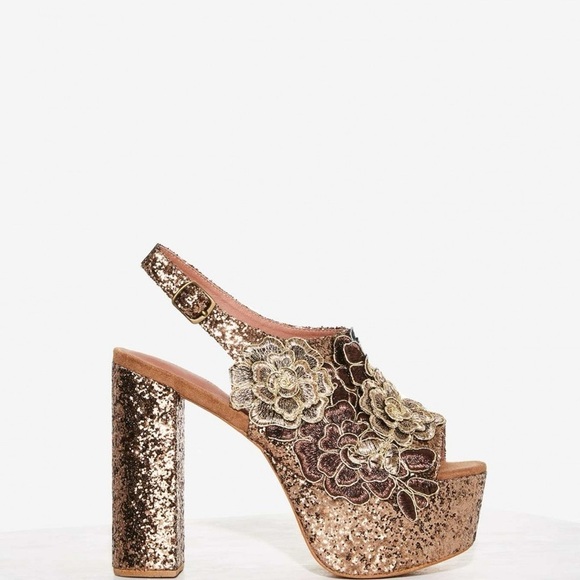 Jeffrey Campbell Rosalia Glitter Heels Size 7.5 - Picture 1 of 5